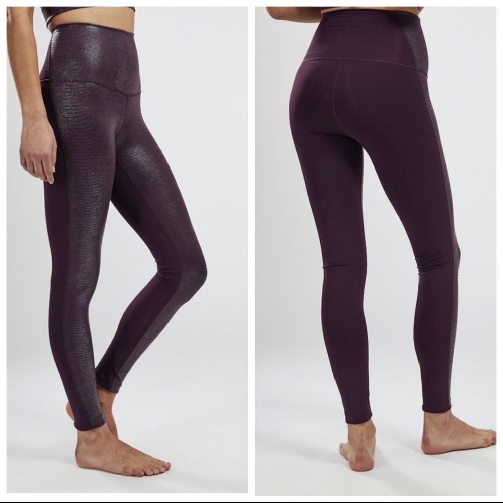 DYI Purple Burgundy Leggings Small Reptile Print High Waist Size XS.